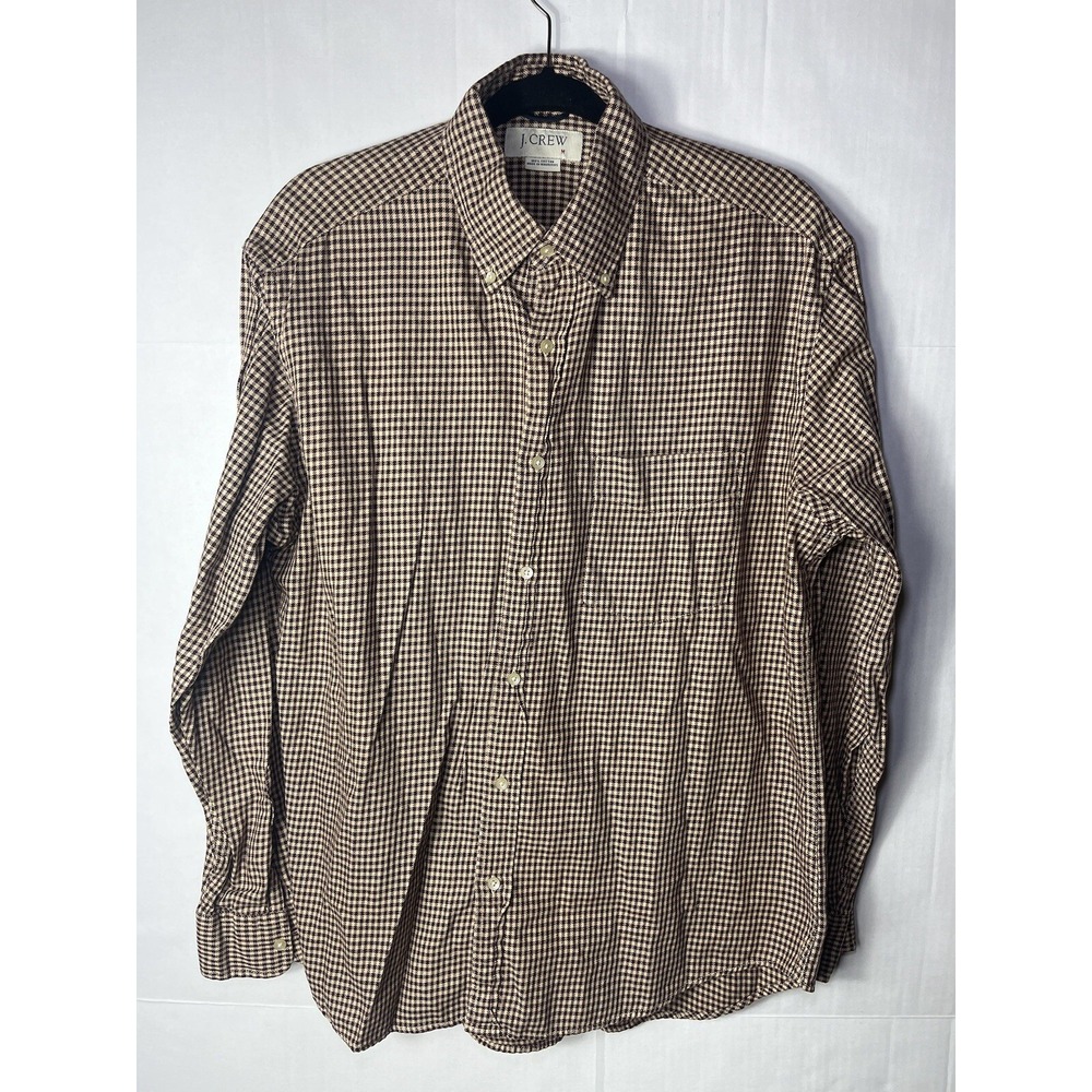 J Crew Mens Size M Flannel Button Down Plaid Check Shirt